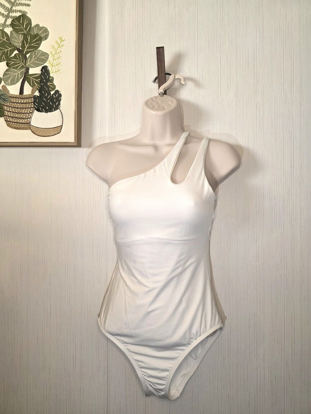 BECCA By Rebecca Virtue Asymmetrical One-Shoulder Violet White OnePiece Swimsuit
